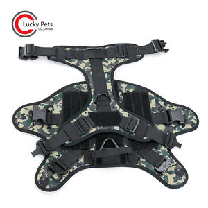 Harnais tactique pour chien de service robuste, sans traction, pour grande race, réglable, corps entier, avec poignée - Product Image 6