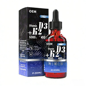 Supplément liquide pour le soutien immunitaire végétalien et les os et les dents de marque privée OEM 5000 UI de vitamine D3 K2 en gouttes - Product Image 1
