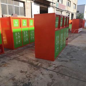 Estación de Clasificación de Residuos para Exteriores, Placa de Acero de 60L, Cuadrada, Personalizada para Parques y Zonas Turísticas - Product Image 1