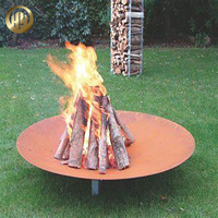 Brasero d'extérieur en acier Corten à finition rouillée, facile à transporter, pour chauffage et bois de chauffage, diamètre 60cm-150cm, épaisseur 2mm-6mm