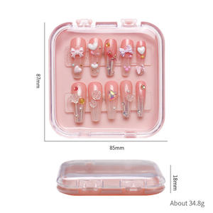 Étui de présentation portable pour ongles en ABS carré mini, avec vitrine transparente renforcée 3D, nouveau design, pour salon de manucure - Product Image 5