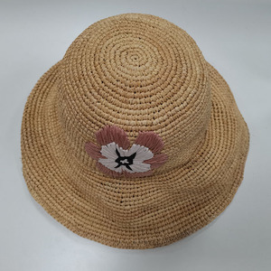 Chapeau de paille au Crochet fait à la main femmes fleurs brodées avec grand avant-toit Panama Protection UV casquette d'été <span class=keywords><strong>Bali</strong></span> vacances chapeau de plage - Product Image 2