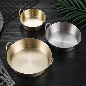 Olla de Acero Inoxidable 201 de Estilo Coreano, con Doble Asa, Antiadherente, Diseño Moderno, para Salsas, Sopas, Caldos, Arroz y Vino, Color Plateado, Uso Comercial - Product Image 4