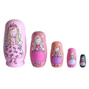 Cute Angel Princess Handmade Nesting Dolls Wishing Dolls bambole matrioska russe per bambini ragazze compleanno giocattolo decorazione della casa