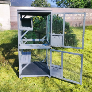 Solid Wood & Metal Eco-friendly <b>Cat</b> House Catio Enclosure Indoor Outdoor Use with Weatherproof Roof 3 Platforms Window Portable - Product Image 3