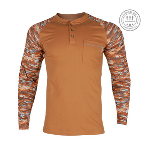 卸売水分ウィッキングFRシャツ難燃性シャツ5.5オンス綿100% CAT2難燃性ヘンリーシャツ - Product Image 2