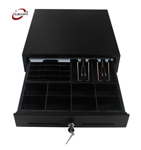 POS System Metal Sliding Mini Cash Register Drawer Box RJ11 RJ12 410 Cash Drawer