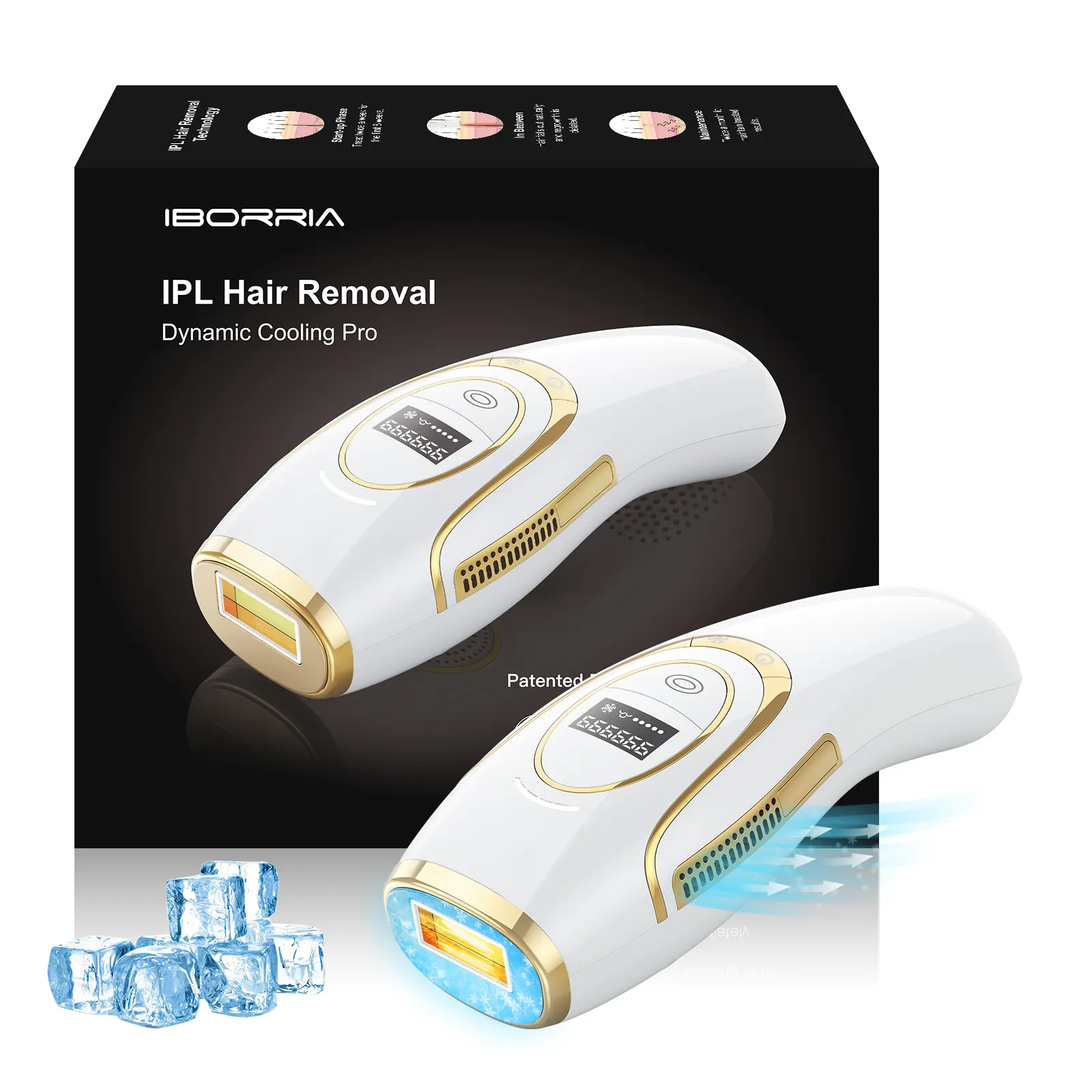 Borria Br223 Portable Laser IPL Hair Removal At Home Ice Cooling Laser Epilator