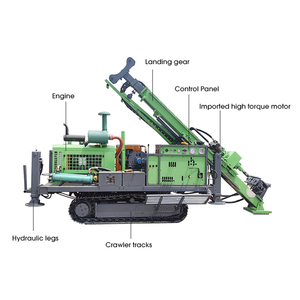 Foreuse pneumatique sur chenilles pour puits d'eau, profondeur 600m-800m, avec compresseur d'air, pour machines de forage montées sur remorque - Product Image 2