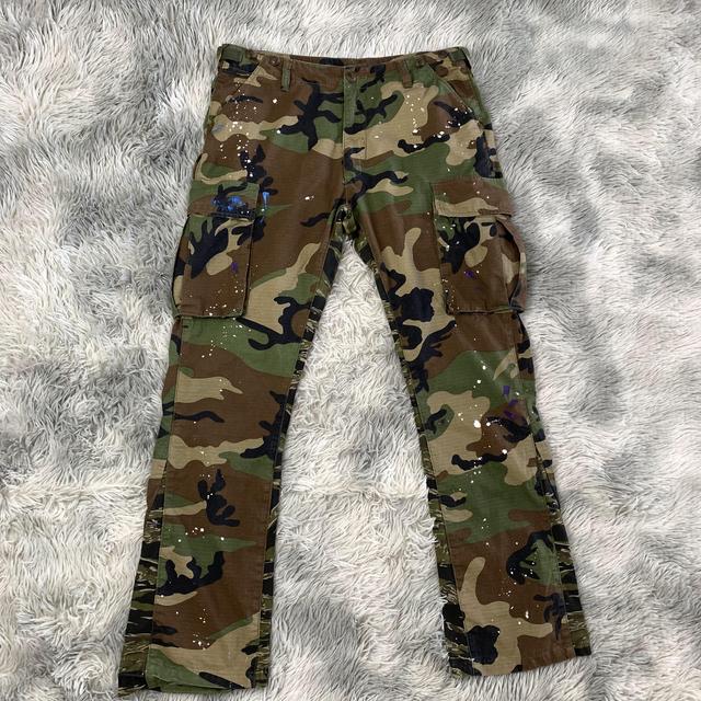 DENIMGUYS Men Fashion Streetwear Splatters Paint Camouflage Men's Cargo Pants Casual Work Pants Multi-pockets Camo Cargo Pants