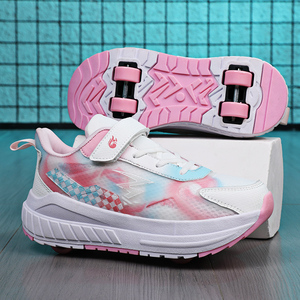 Chaussures à <span class=keywords><strong>roulettes</strong></span> en cuir PU de haute qualité pour enfants, garçons et filles, <span class=keywords><strong>avec</strong></span> roues dynamiques et design explosif - Product Image 3