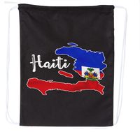 Sac à dos portable grande capacité à cordon de serrage, motif national haïtien personnalisé, idéal pour les sports de plein air – Vente chaude en gros