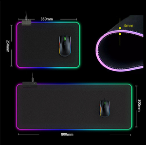Tùy Chỉnh Thiết Kế LOGO Chất Lượng Cao Non-slip Không Thấm Nước <span class=keywords><strong>LED</strong></span> Đầy Màu Sắc Chiếu Sáng Cao Su Cơ Sở RGB Bàn Phím Chuột Pad Mat - Product Image 4
