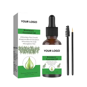 Huile capillaire vegan naturelle de marque privée pour la croissance des cheveux huile capillaire romarin menthe organique pour la perte de cheveux