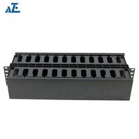 Gestionnaire de câbles horizontal 2U tout en plastique double face pour armoire de rack ouverte à 2 poteaux de 19 pouces