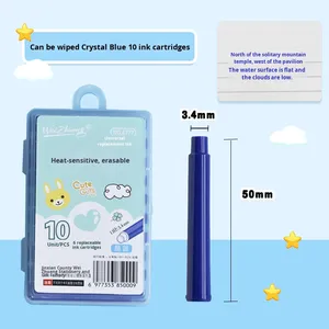 <span class=keywords><strong>Cartouche</strong></span> de recharge d'<span class=keywords><strong>encre</strong></span> noire effaçable de calibre bleu 3.4mm pour utilisation d'écriture de stylo plume - Product Image 6