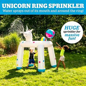 MAKE WAVES 6FT PVC Inflatable Unicorn <b>Ring</b> Sprinkler <b>Kids</b> Water Splash Game Outdoor Summer Fun Toy - Product Image 2