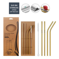 Paille à café en acier inoxydable + brosse