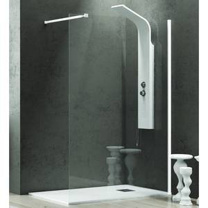 Kamalu KW-100W 170cm cabina doccia 8mm vetro spesso con profilo bianco opaco senza cornice impermeabile aspetto dritto - Product Image 1