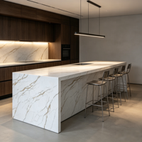 Dalle de quartz reconstitué Calacatta Gold Vein, panneau de pierre de luxe pour la décoration des murs et des sols intérieurs
