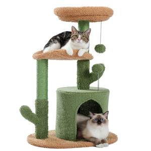 Petdom Cactus Kat Boom Kat Toren Met Sisal Krabpaal Gezellige Condo Hangmat Pluche Zitstokken En Pluizige Ballen - Product Image 1