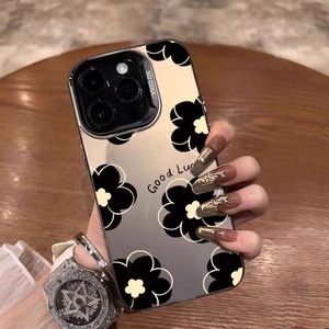 Funda de Teléfono TPU Negra con Diseño Floral Exquisito, Compatible con iPhone 17, 16, 14 Pro Max, 13, 11 Plus, Compatible con Apple X, Color Plateado - Product Image 5