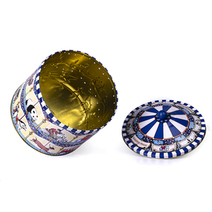 Caja <span class=keywords><strong>de</strong></span> Metal para Regalos Navideños, Fabricada en Nuestra Propia Fábrica, Redonda, <span class=keywords><strong>de</strong></span> Grado Alimenticio, para Dulces, Chocolates, Galletas, con Música - Product Image 2