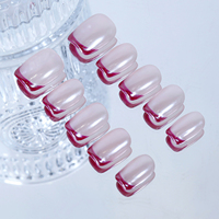 Ongles artificiels courts carrés français personnalisés faits à la main, 10 pièces, faux ongles en acrylique à marque privée, ongles artificiels à presser