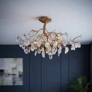 Moderne Kristall-Deckenleuchte im Baumdesign, Aufputz-Pendellampe mit warmem LED-Licht für Hotel, Villa, Wohnzimmer, Esszimmer - Product Image 1