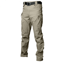 Pantalon cargo tactique IX9 pour homme, 97% coton, 3% élasthanne, multi-poches, pantalon d'entraînement extérieur, taille moyenne, multi-poches