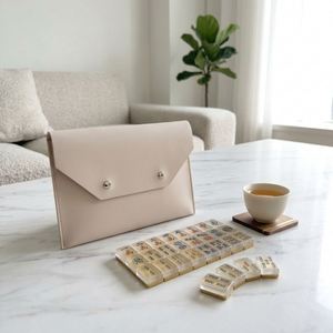 Faux Leather Mahjong Card Clutch Preppy Southern Style Game Organizer PU Leather Mahjong Card Clutch <b>Holder</b> Pouch - Product Image 3