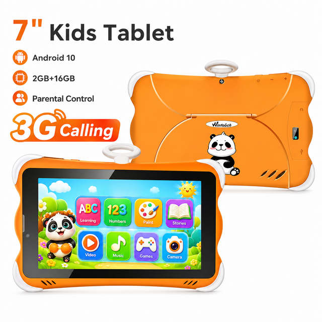 Custom Wintouch 7 Inch Kids Android Tablets Android 10.0 2gb + 16gb Rom 3G Phone Call Kids Educational Tablet with Sim Card Slot