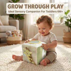 <span class=keywords><strong>Cube</strong></span> <span class=keywords><strong>d</strong></span>'activités en peluche pour bébé, blocs sensoriels doux en peluche, jouets éducatifs pour nourrissons, vente en gros, fabrication OEM personnalisée - Product Image 1
