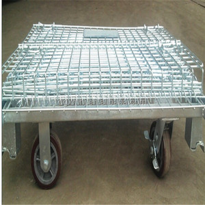 Jaula de malla de alambre Mracking, jaula portátil de estructura plegable y apilable con rueda para almacenamiento en almacén y transporte logístico - Product Image 4