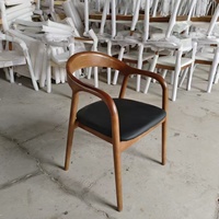 Chaise de salle à manger empilable en bois massif, style simple, pour hôtel et restaurant, best-seller
