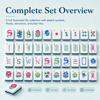 Juego de Mahjong Americano Moderno en Acrílico Azul Turquesa, Fichas de Cuatro Capas para Fiestas y Uso en Clubes