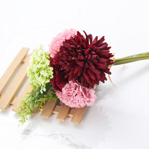 <span class=keywords><strong>Oeillets</strong></span> artificiels fleur soie oeillet Bouquet feuille verte pour la maison fête mariée mariage Festival décor - Product Image 6