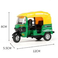 Tricycle en alliage Modèle de simulation rétro de moto à trois roues Jouet 1/14 Modèle réduit de voiture Autorickshaw pour enfants