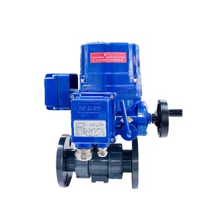 วาล์วไฟฟ้า COVNA B2Bclearance Sale พร้อมตัวกระตุ้นแบบลอยหมุนสำหรับควบคุมการไหลของน้ำและของเหลวอัตโนมัติ วาล์วแบบหน้าแปลน UPVC - Product Image 1