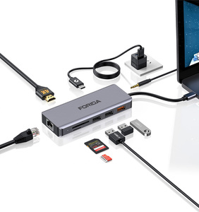 2025 giá tốt nhất USB C để RJ45 Ethernet Adapter, 9 trong 1 USB C để HDMI Docking Station với 100W PD sạc và đầu đọc thẻ - Product Image 1
