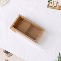 Boîte en papier kraft écologique MU, boîte à gâteau rectangulaire, boîte cadeau coulissante en carton personnalisée, boîte tiroir en papier kraft