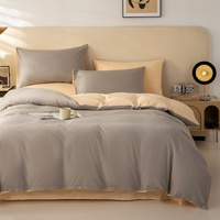 Parure de lit trois pièces en polyester style chinois, lavable, tissu imprimé pigmenté 200TC, densité 130x70, drap-housse extra profond