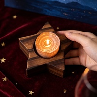 Großhandel Romantischer Holz-Teelichthalter-Set Herz- & Sternförmiger Laminierter Holz-Kerzenständer für den Valentinstag