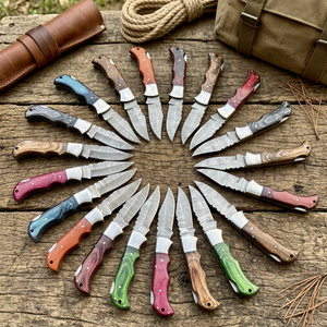 High Quality Damascus Steel Folding Blade Pocket <b>Knife</b> Wholesale Factory Rates wood Handle Tactical Application - Product Image 3