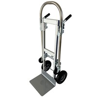 Chariot à main convertible en aluminium 2 en 1, chariot à plateforme, chariot pliant robuste avec roues pneumatiques de 25 cm pour le déménagement en entrepôt