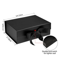 Boîtes d'emballage rigides pliables en carton recyclable noir de luxe avec logo personnalisé, à rabat magnétique, pour perruques, vêtements et cadeaux