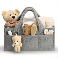 Organisateur de couches pour bébé portable personnalisé, panier de rangement Sherpa grande capacité avec poignées pour les essentiels du nouveau-né