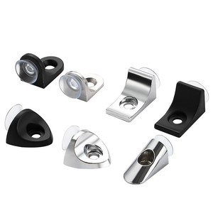 Support d'étagère en alliage de zinc avec ventouse pour armoire, étagère en verre, installation facile, design moderne et simple - Product Image 1