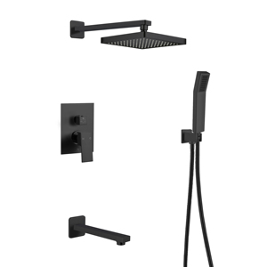 ducha de lluvia, juego de ducha de 8 pulgadas, grifo cromado de montaje en pared, grifos de baño con cabezal de lluvia de mano - Product Image 1