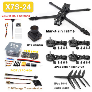 Kit de châssis Mark4 7 pouces, Contrôleur de vol F405 V3, Stack ESC 60A, Moteur 2807 1300KV, Hélice 7040, VTX 2.5W pour Drones de Course FPV <span class=keywords><strong>RC</strong></span> - Product Image 5